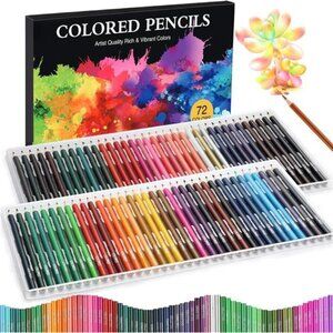 72 Pack Coloring Pencils, Colored Pencils for Adult Coloring Books with Soft